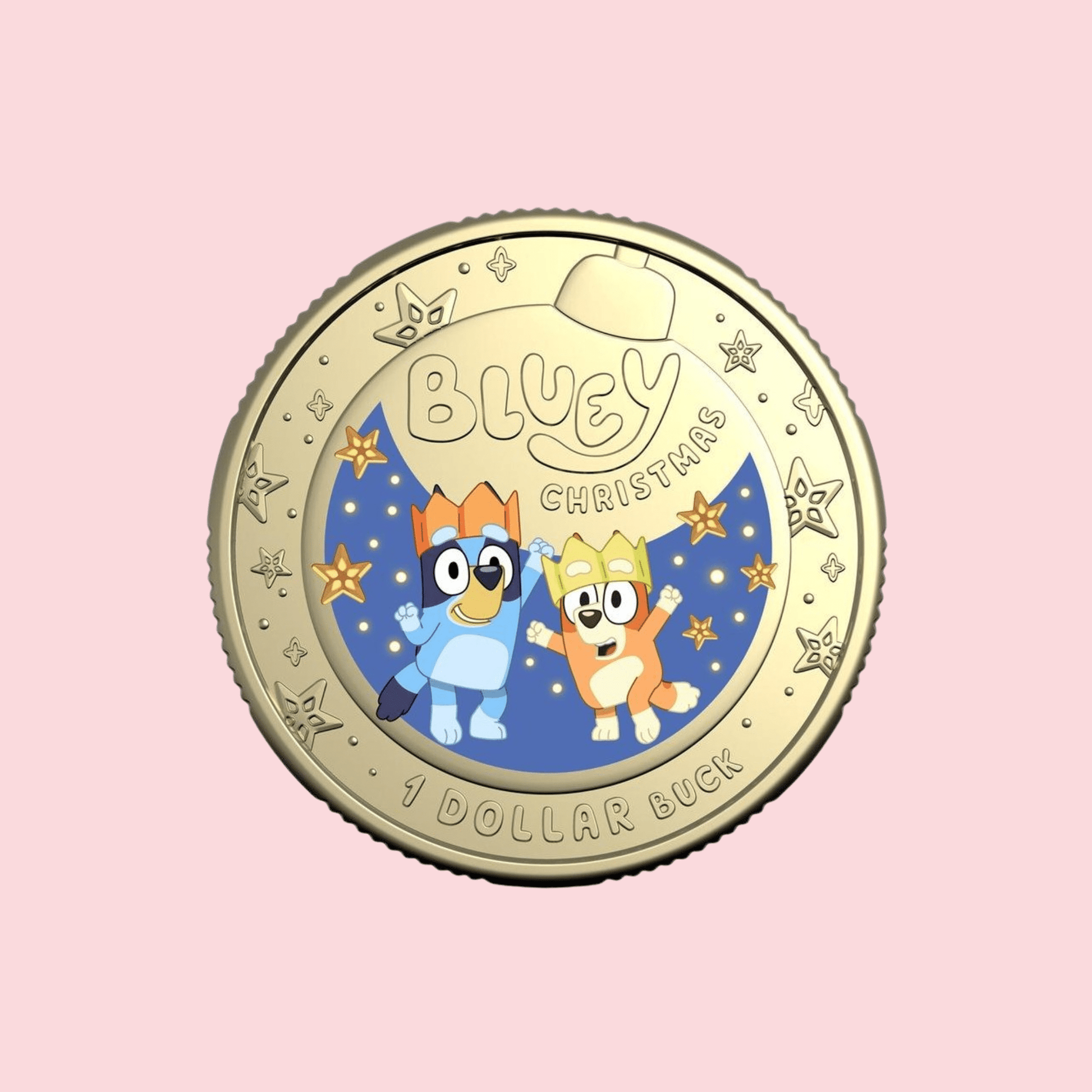 2025 $1 Coloured Uncirculated Coin Bluey Christmas - Collectique