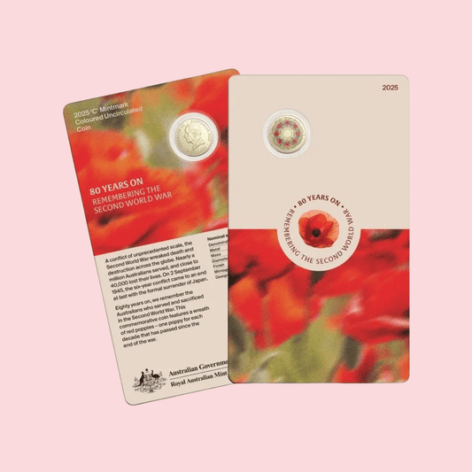 2025 $2 Remembrance Day C Mintmark Coloured Uncirculated Coin - Collectique