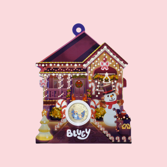 2025 $1 Coloured Uncirculated Coin Bluey Christmas