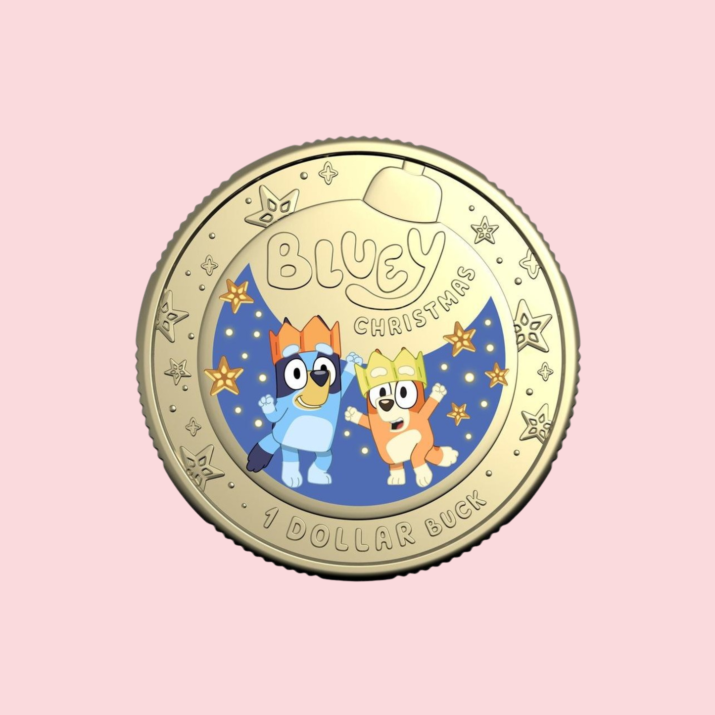 2025 $1 Coloured Uncirculated Coin Bluey Christmas