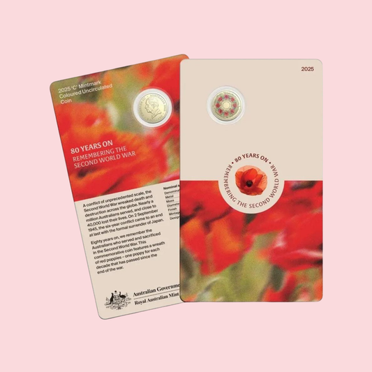 2025 $2 Remembrance Day C Mintmark Coloured Uncirculated Coin