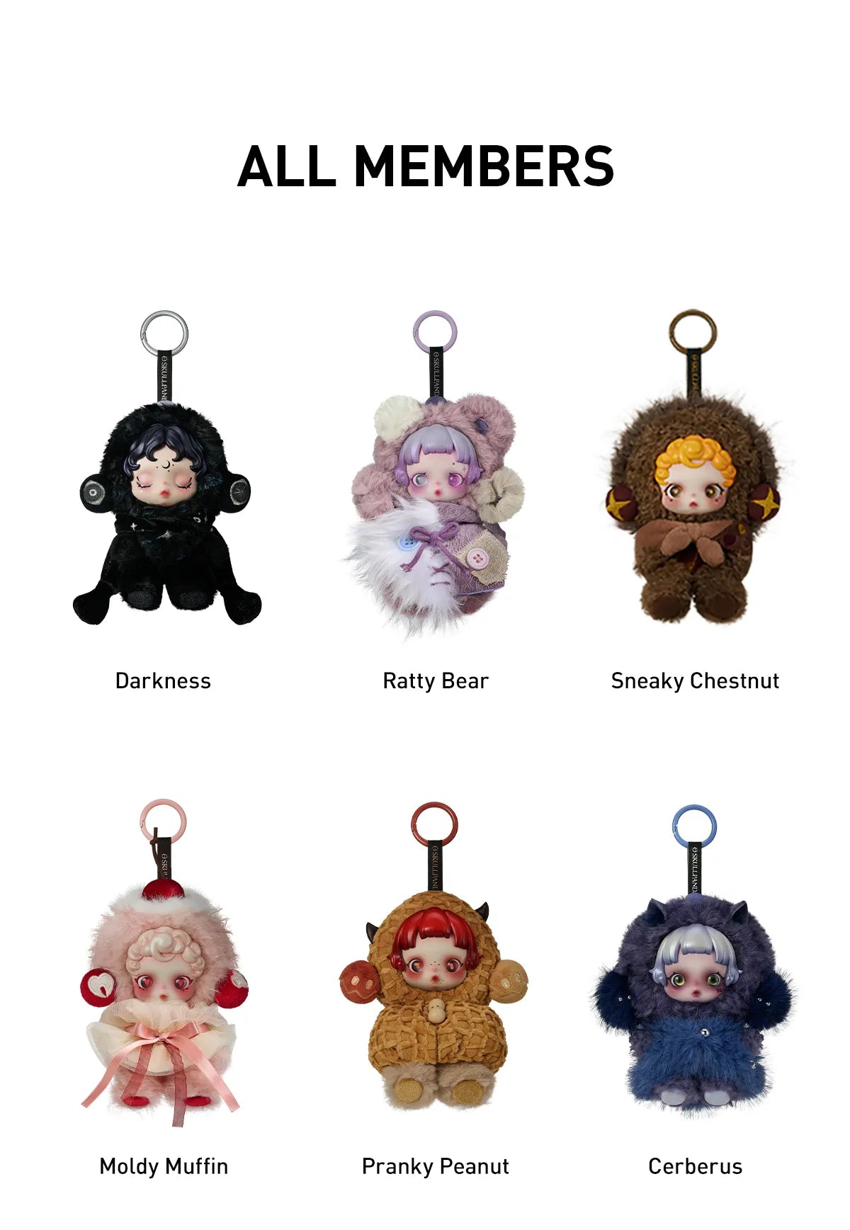 SKULL PANDA You Found Me Series Plush Doll Pendant - All Members 1