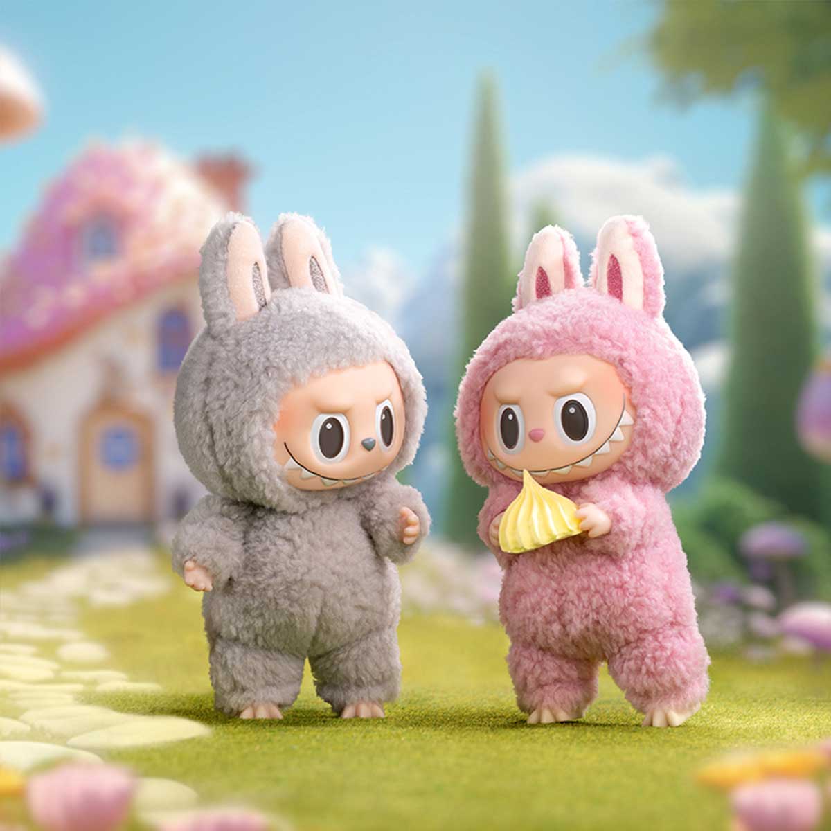 The Monsters Exciting Macaron Vinyl Face Blind Box Labubu Macaron Sesame Bean & Lychee Berry