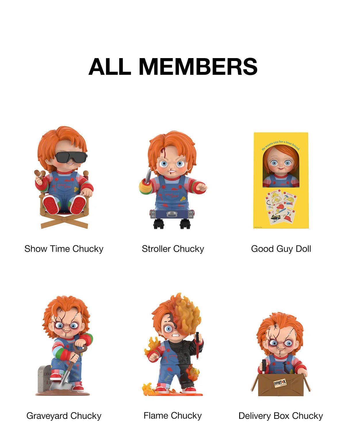 Chucky Franchise Series Figures Chucky Members - Collectique