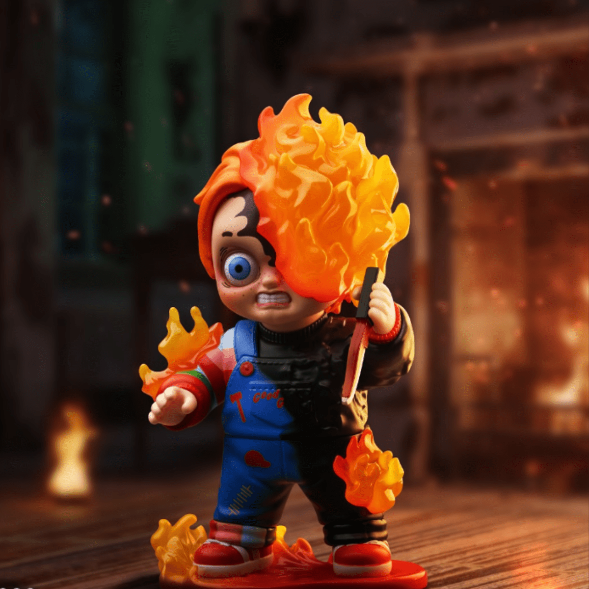 Chucky Franchise Series Figures Flame Chucky Collectique