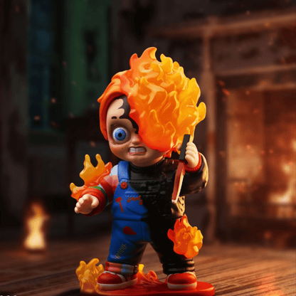 Chucky Franchise Series Figures Flame Chucky Collectique