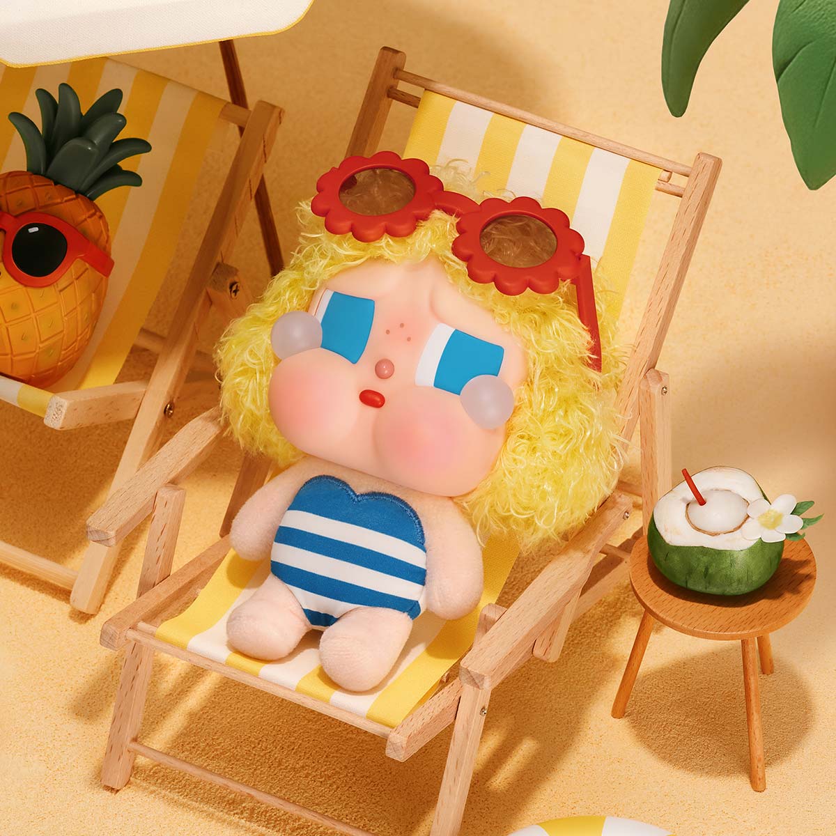 CRYBABY Vacation Mode On Series - Vinyl Plush Pendant Blind Box Sunbathing CRYBABY - Collectique