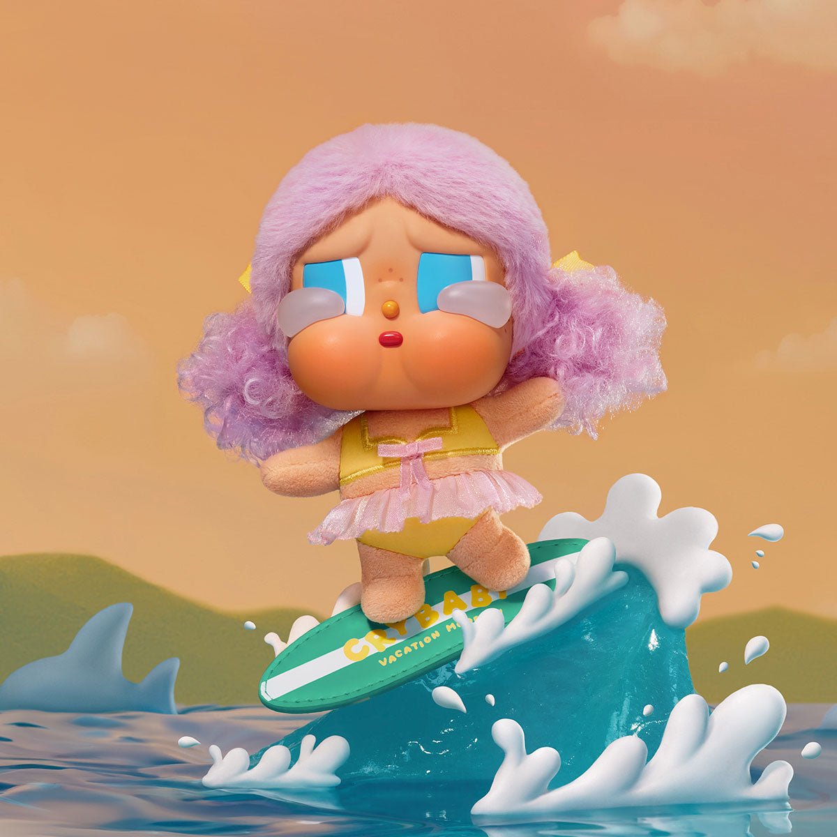 CRYBABY Vacation Mode On Series - Vinyl Plush Pendant Blind Box Let's Surf CRYBABY - Collectique