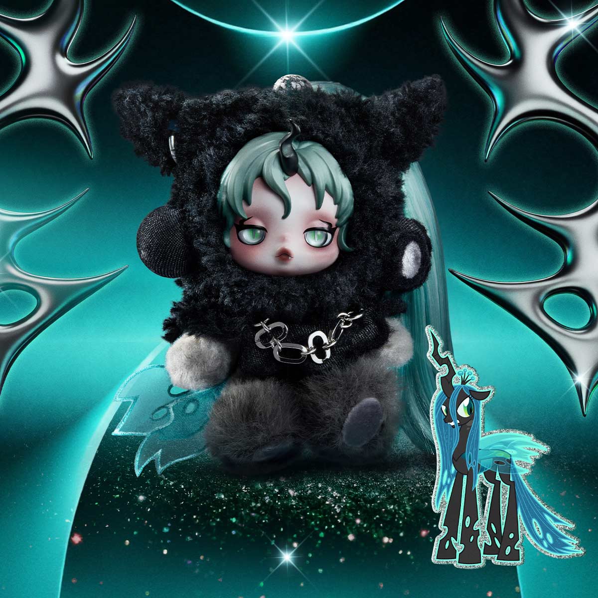 SKULLPANDA My Little Pony Series Plush Doll Pendant - Queen Chrysalis SUPER SECRET EDITION