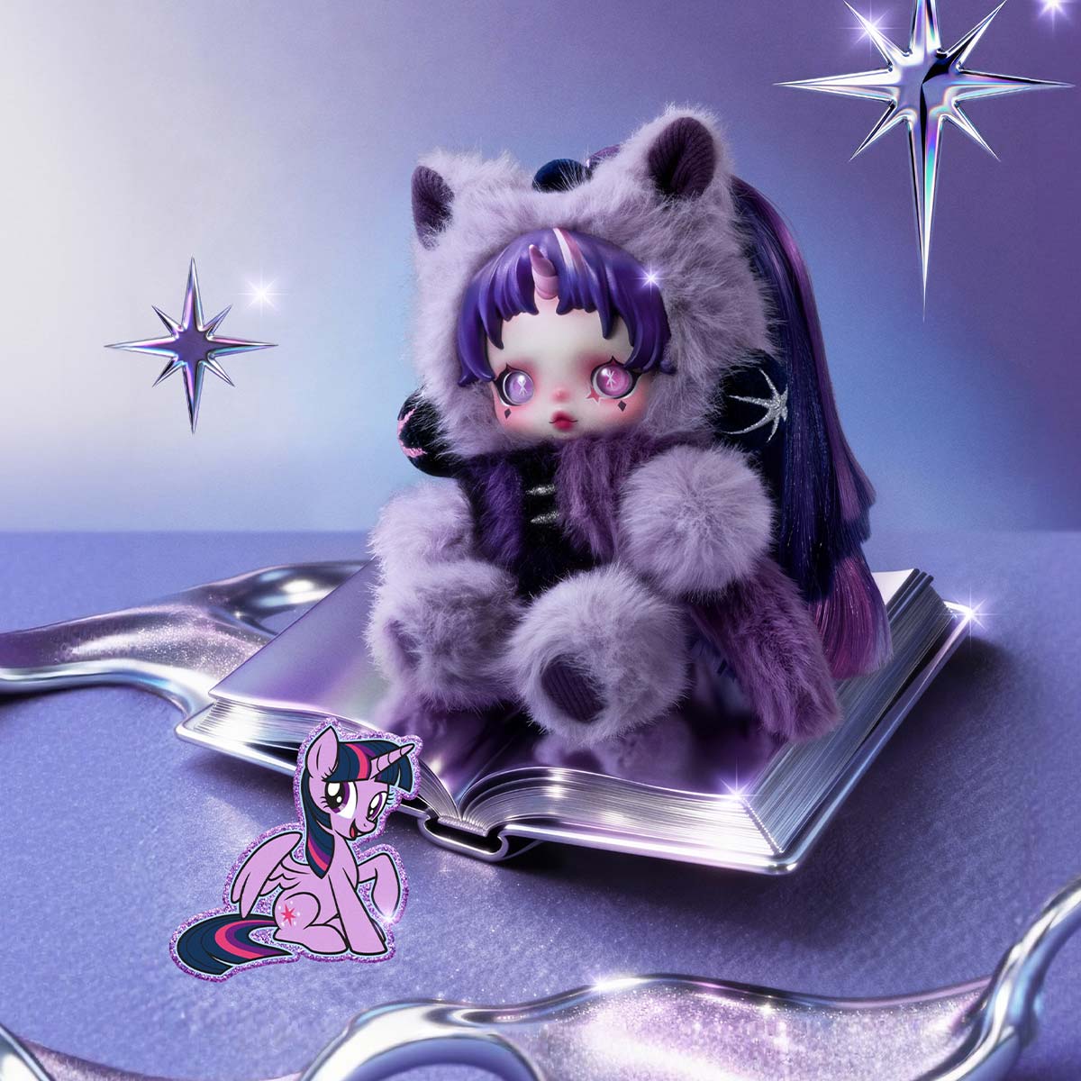 SKULLPANDA My Little Pony Series Plush Doll Pendant - Twinkle Sparkle